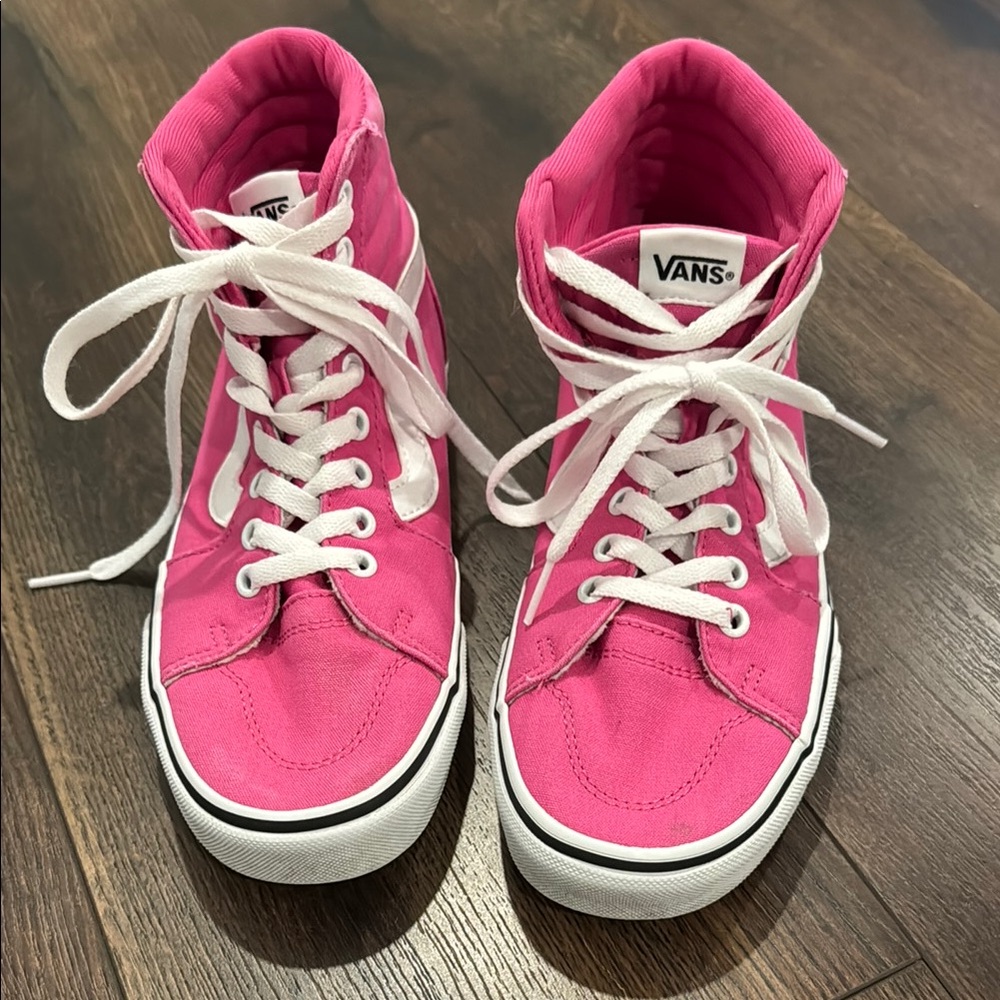 Vans Pink and White Women's Sneakers - Picture 8 of 10